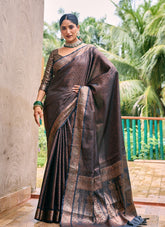 Black Colour Party Wear Saree Looking Attractive